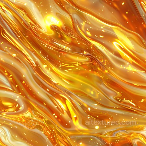 Seamless 3D PBR Glossy Fluid Texture in Orange and Amber Tones texture preview