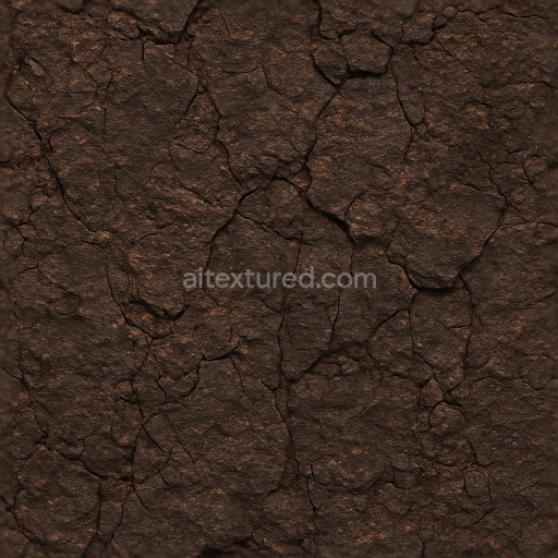 Seamless 3d texture pbr 8k coal surface oxidized rough burnt umber color