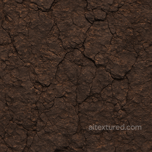 Coal Surface Oxidized Rough Burnt Umber Color seamless Coal PBR texture
