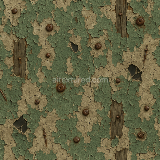 Seamless 3d texture pbr 8k haunted house paint with peeling paint and cracked plaster