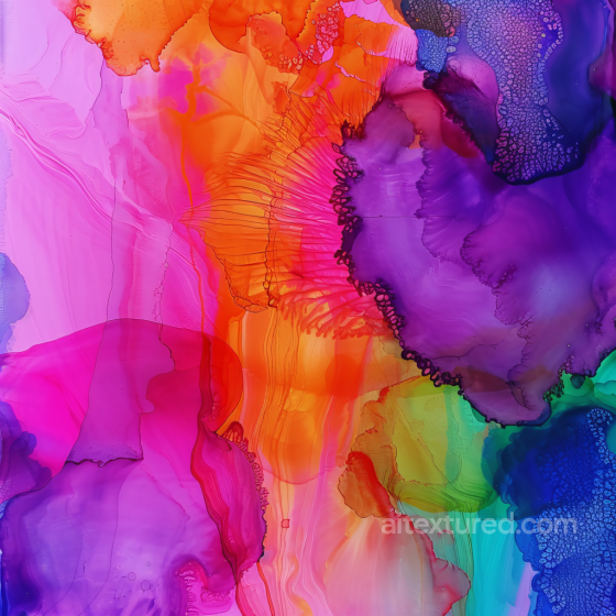 Alcohol Ink PBR Texture Featuring Vibrant Fluid Swirls and Bold Color Transitions Alcohol ink texture preview
