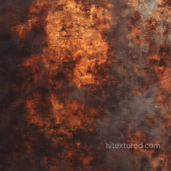 Rusty Metal Cracked and Pitted PBR Texture with Rich Orange-Brown Corrosion Rust texture preview