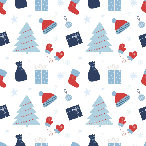 Featuring Christmas Digital Paper Pattern with Festive Holiday Icons seamless All Christmas Digital paper PBR texture