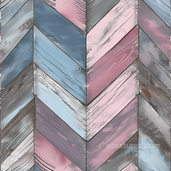 Painted Wood Chevron PBR Texture in Blue, Pink, and gray Tones Wood texture preview