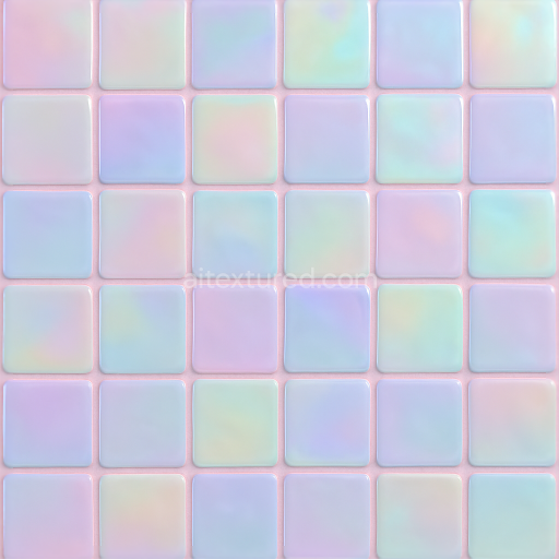 Seamless 3d texture pbr 8k iridescent tiles mosaic with pastel tiles and smooth finish