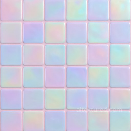 Iridescent Tiles Mosaic With Pastel Tiles And Smooth Finish seamless Mosaic PBR texture