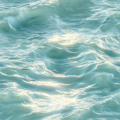 Water PBR Texture Featuring Turquoise Ocean Surface with Gentle Waves seamless Water PBR texture