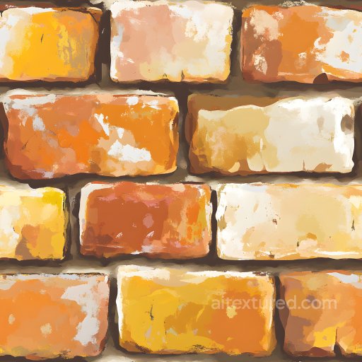 Cracked Brick Wall Texture Featuring Multi-Colored Weathered Bricks seamless Brick PBR texture