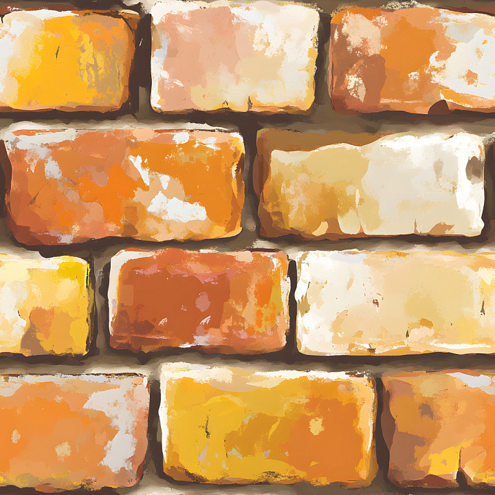 Cracked Brick Wall Featuring Multi-Colored Weathered Bricks seamless PBR texture preview