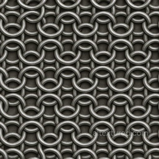 Of Chainmail Padding Fabric With Embossed Rings seamless Chainmail PBR texture
