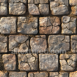 seamless Seamless 3D Stone Pavement PBR Texture with Cracked Weathered Blocks in Warm Tones texture 8k free download PBR