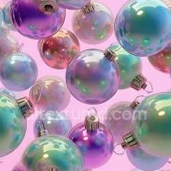 seamless Seamless 3D Inflated PBR Texture of Iridescent Glass Ornaments with Metal Caps texture 8k free download PBR