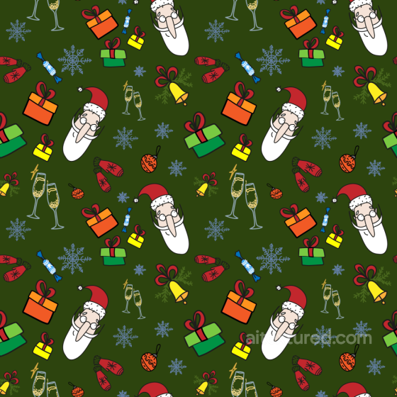 Christmas Digital Paper Texture with Santa and Festive Icons All Christmas Digital paper texture preview