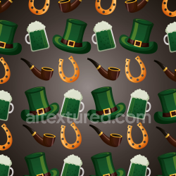 seamless Seamless 3D PBR Digital Paper Texture with St Patrick Icons Pattern texture 8k free download PBR