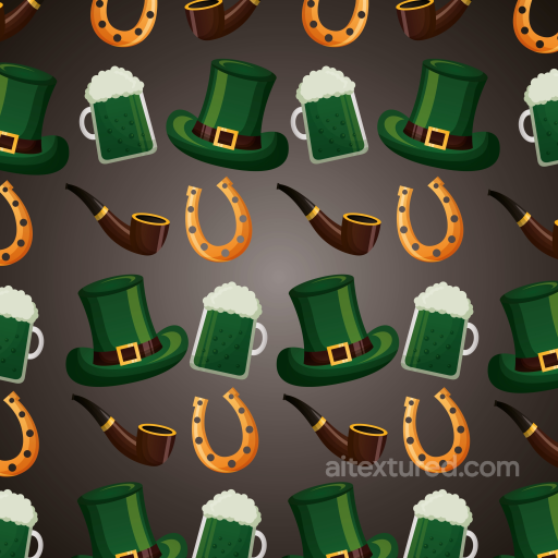 Digital Paper Texture with St Patrick Icons Pattern seamless St patrick digital paper bundle PBR texture