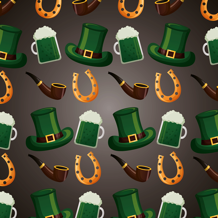 Digital Paper with St Patrick Icons Pattern seamless PBR texture preview