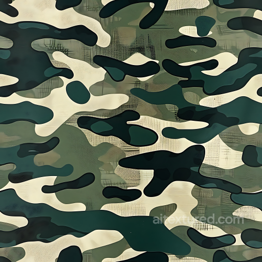 Woodland Camouflage PBR Texture with Organic Blotches and Subtle Fabric Detail seamless Color Camouflage PBR texture