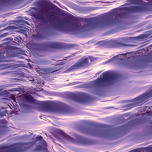 Seamless 3D PBR Texture of Stylized Purple Liquid Water with Smooth Waves and Glossy Surface