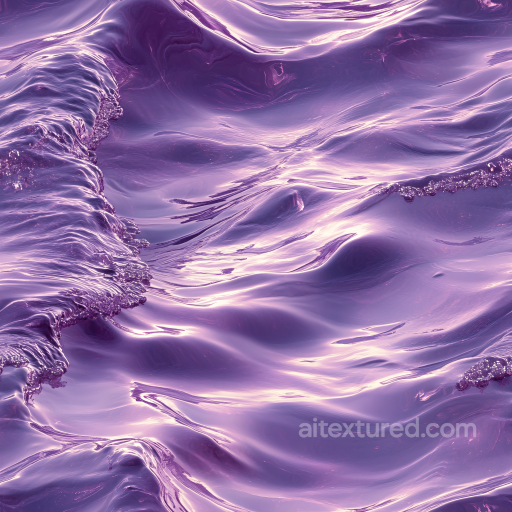 Stylized Purple Liquid Water Seamless Texture with Smooth Waves and Glossy Surface seamless Water PBR texture