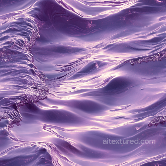 Stylized Purple Liquid Water Seamless Texture with Smooth Waves and Glossy Surface Water texture preview