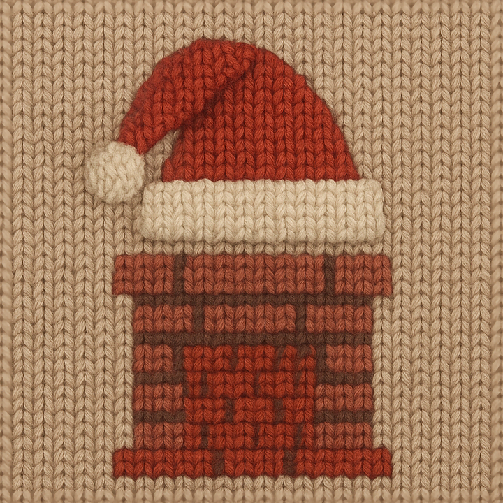 Knitted Sweater Cozy Wool Fireplace Brick Santa Hat seamless PBR texture preview