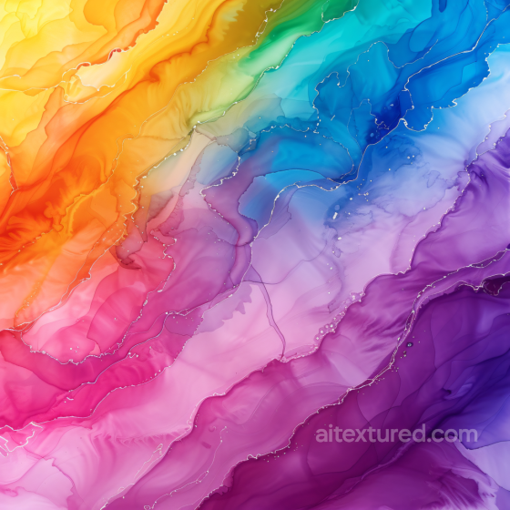 Alcohol Ink PBR Texture with Vibrant Rainbow Fluid Waves and Soft Marbling Alcohol ink texture preview