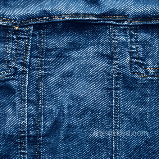 Cracked Denim PBR Texture with Faded Blue and Stitch Detailing seamless Denim jeans PBR texture