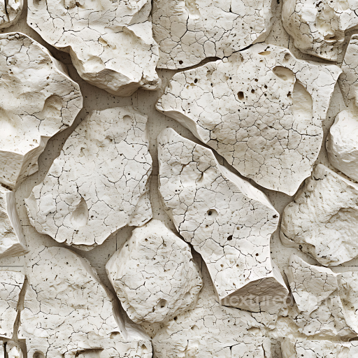 Cracked White Stone Wall PBR Texture with Rough Surface and Cracks seamless Stone PBR texture