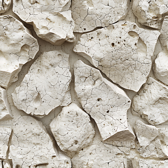 Cracked White Stone Wall PBR Texture with Rough Surface and Cracks Stone texture preview