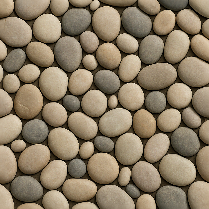 Pebble River Rock Natural Stone Smooth Stone Polished Stone seamless PBR texture preview