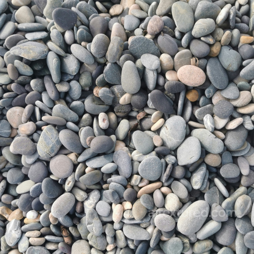 Natural River Stones Texture With Smooth Rounded Pebbles seamless Stone PBR texture