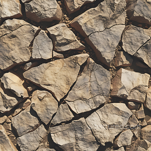 Cracked Stone Ground PBR Texture with Large Angular Shards and Natural Earth Gaps seamless Stone PBR texture