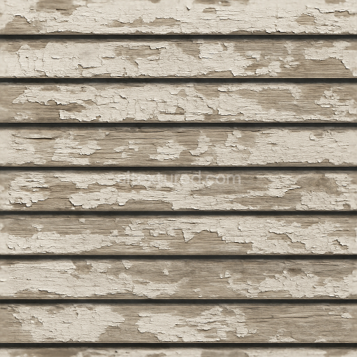 Seamless 3d texture pbr 8k horizontal slats wooden fence with peeling paint and fence shadow