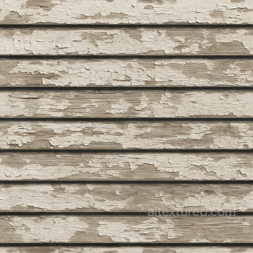 Horizontal Slats Wooden Fence With Peeling Paint And Fence Shadow seamless Fences PBR texture