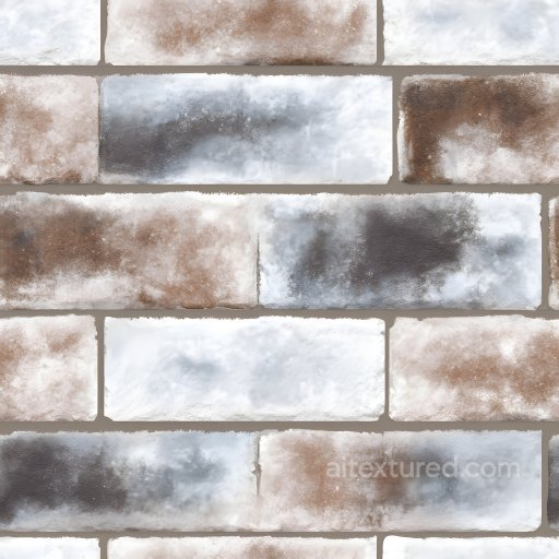 Cracked Brick Wall Texture With Weathered, Stained Pattern seamless Brick PBR texture
