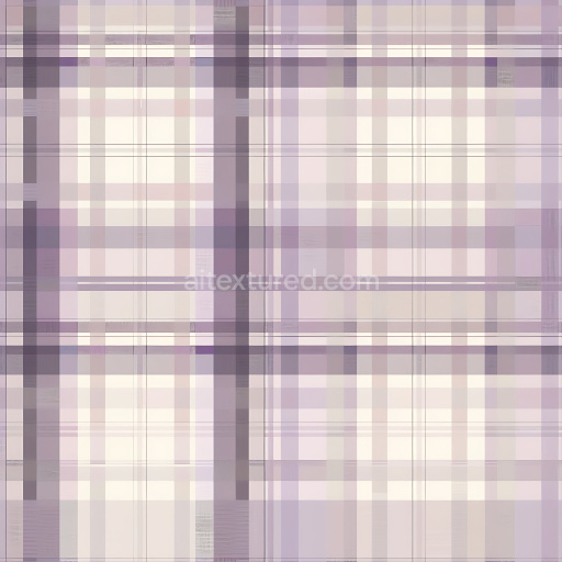 Seamless 3D PBR Texture of Soft Light Pastel Purple and Cream Plaid Fabric