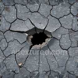 seamless Seamless 3D PBR Texture of Gray Cracked Concrete Surface with Central Hole texture 8k free download PBR