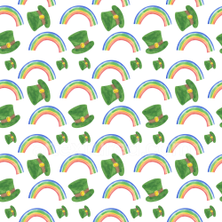 seamless Seamless 3D PBR Texture Featuring Green Leprechaun Hats and Vibrant Rainbows texture 8k free download PBR