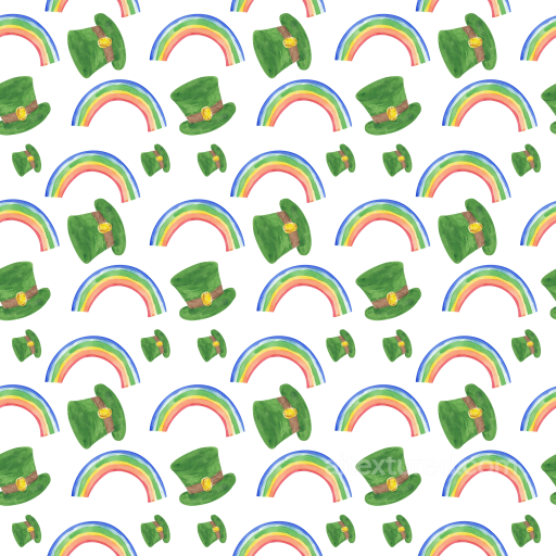 with Hand-Painted St Patrick's Hats and Rainbows seamless St patrick digital paper bundle PBR texture