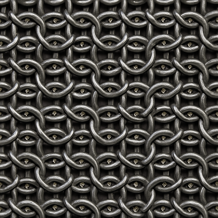 Chainmail With Riveted Rings And Metallic Luster seamless PBR texture preview