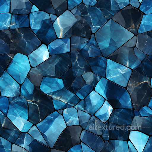 Black and Blue Marble Mosaic PBR Texture with Glossy Polished Stone seamless Marble PBR texture
