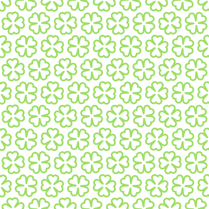 Featuring Light Green Clover Patterns on White Background seamless PBR texture preview