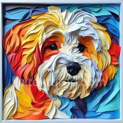 seamless Seamless 3D PBR Texture of Colorful Stylized Dog Fur in Cartoon Origami Style texture 8k free download PBR