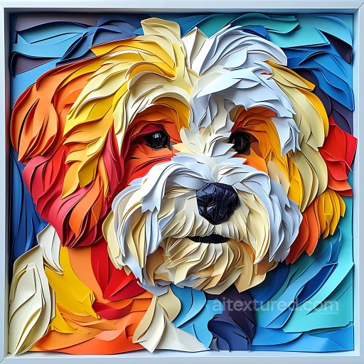 Animal - Seamless 3D PBR Texture of Colorful Stylized Dog Fur in Cartoon Origami Style texture preview