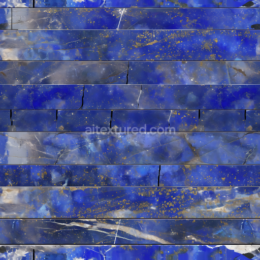 Seamless 3D Lapis Lazuli Natural Marble PBR Texture with Deep Blue and Gold Veins