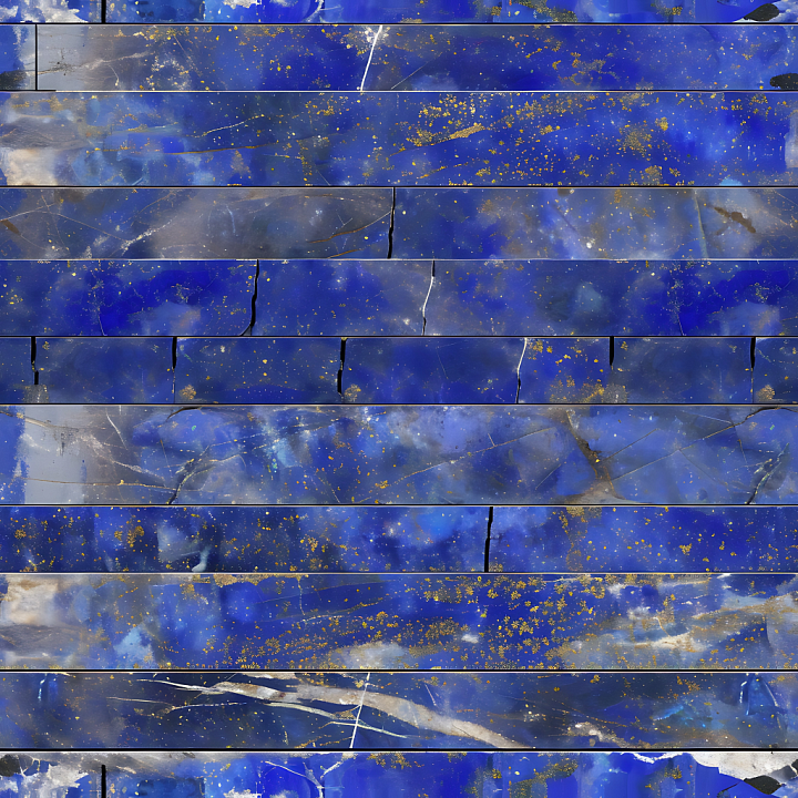 Lapis Lazuli Natural Marble with Deep Blue and Gold Veins seamless PBR texture preview