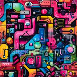 seamless Seamless 3D PBR Graffiti Texture Featuring Vibrant Geometric Abstracts texture 8k free download PBR