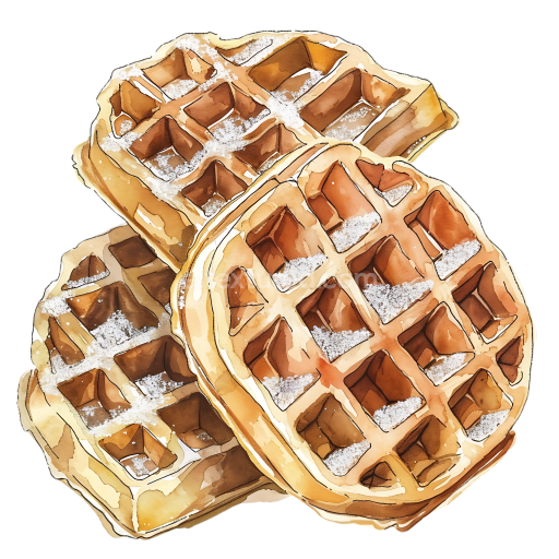 Preview — Breakfast Illustration of Belgian Liege Waffles with Pearl Sugar