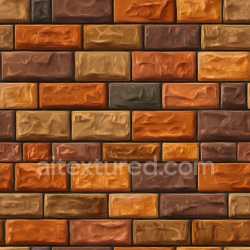 seamless Seamless 3D PBR Texture of Multicolored Cracked Brick Wall with Roughened Surfaces texture 8k free download PBR