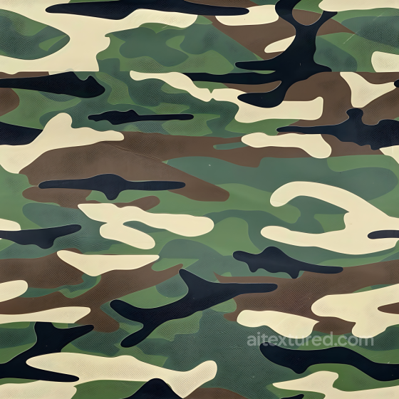 Woodland Camouflage PBR Texture with Organic Patch Pattern and Classic Military Colors Color Camouflage texture preview